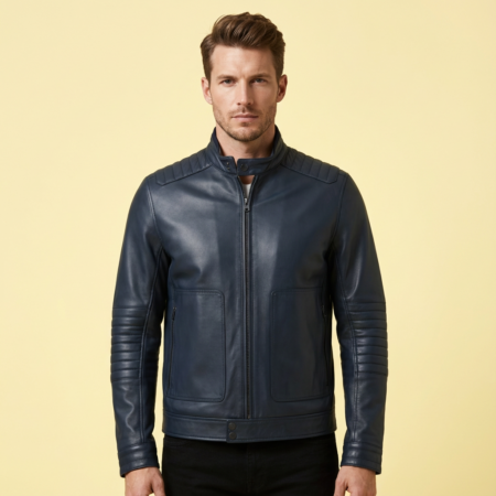 Blue Cavallino Rampante Bomber Jacket For Men’s